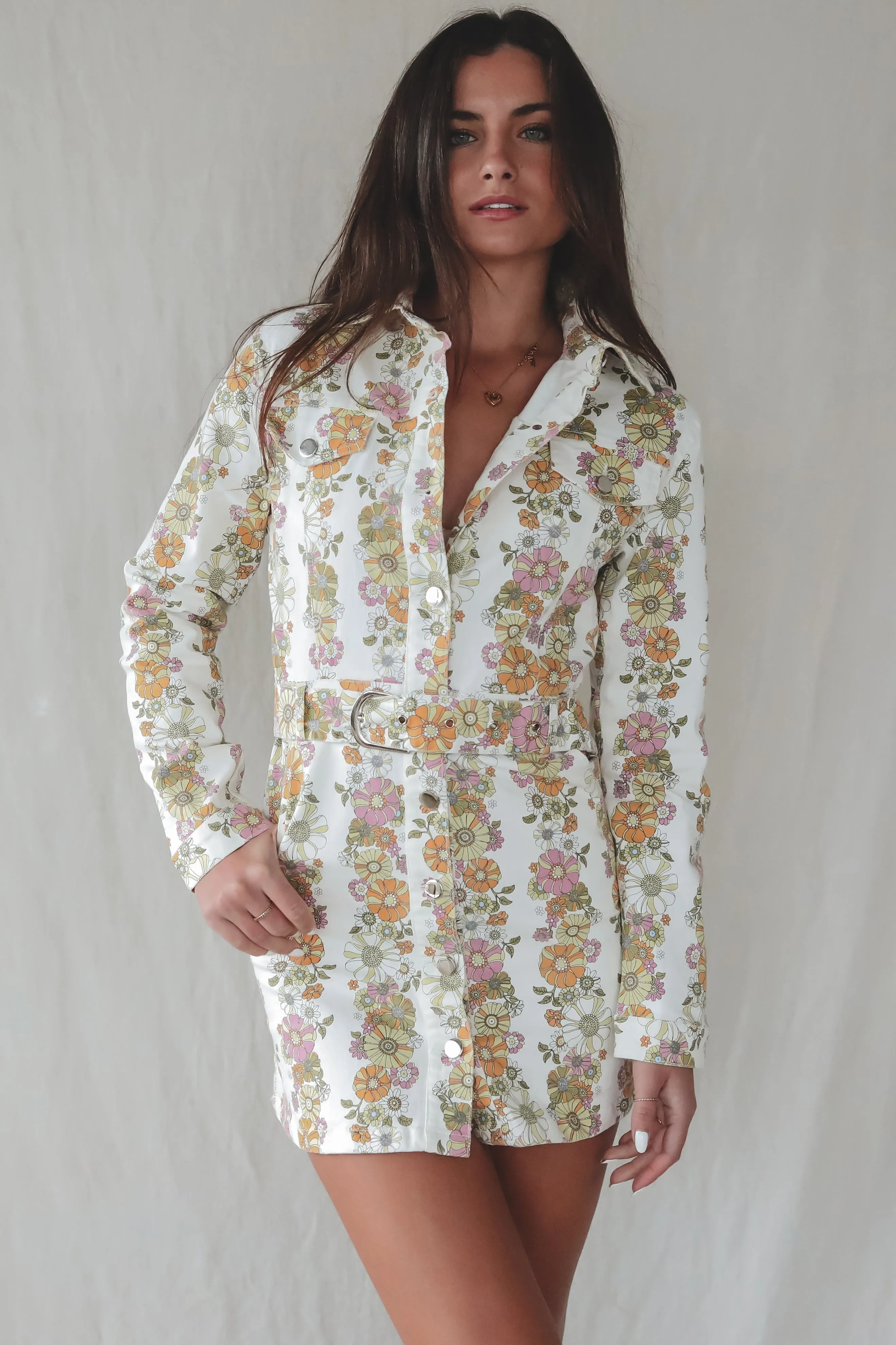 Friends Till The End Floral Button Up Dress