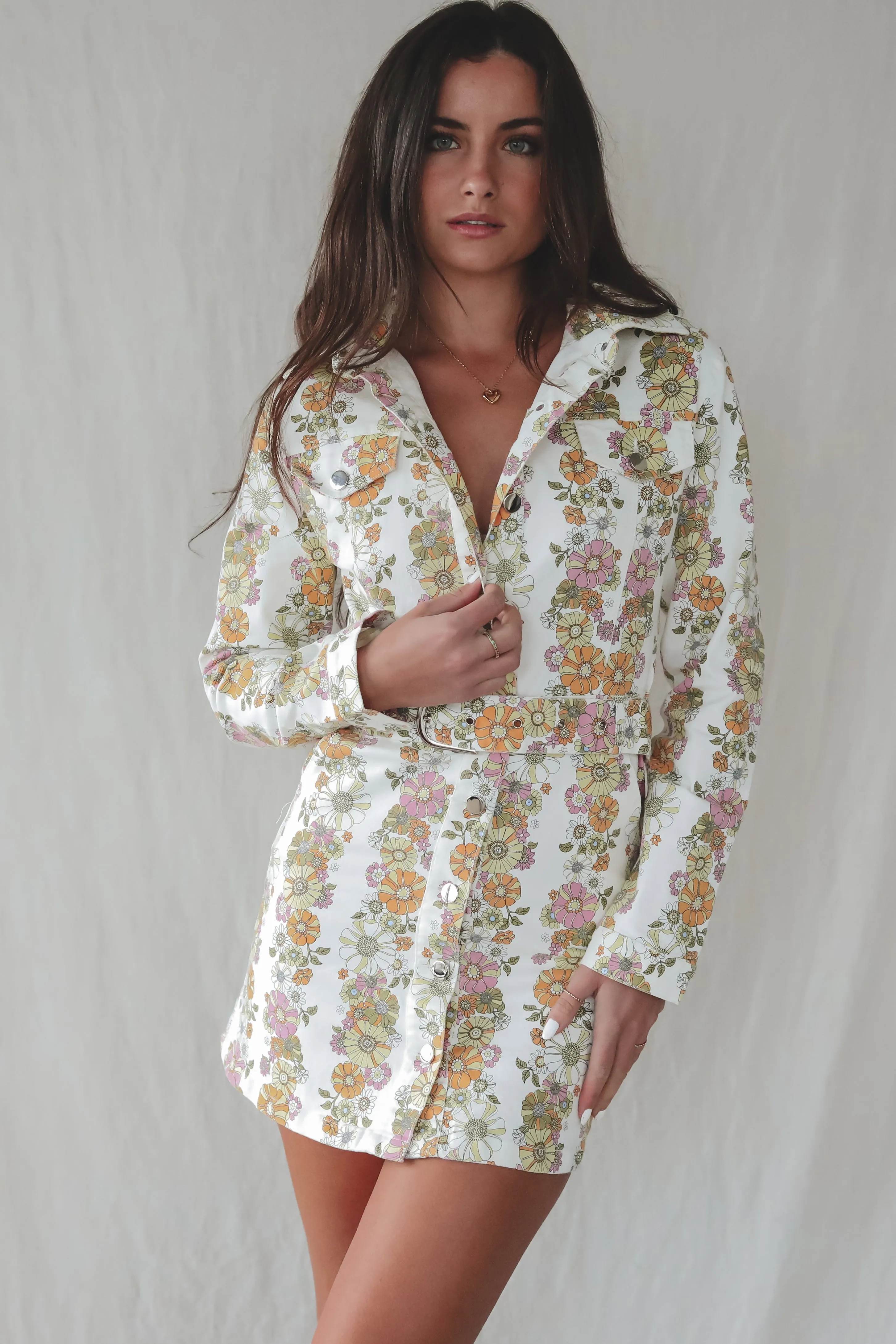 Friends Till The End Floral Button Up Dress