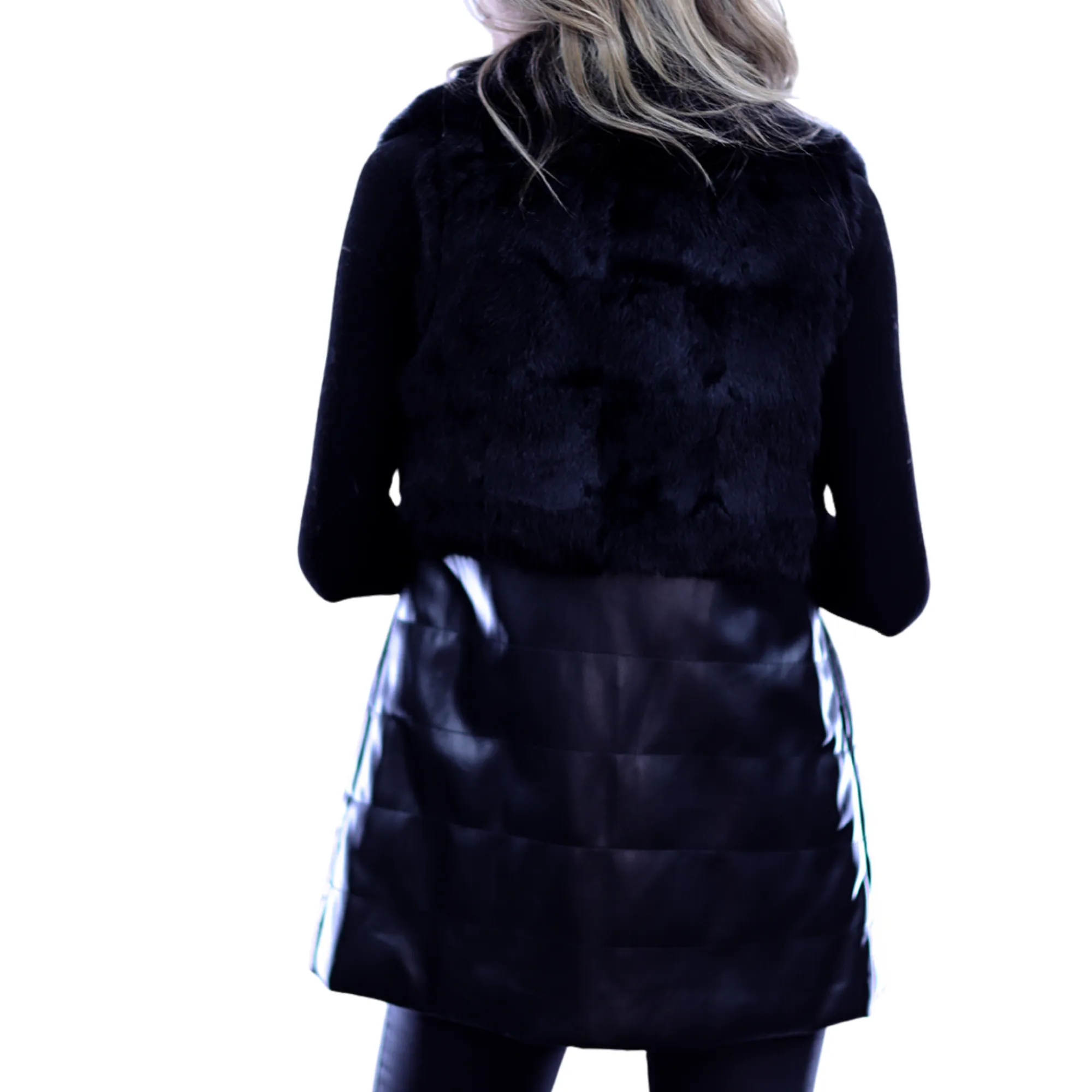 Fur Vest- Black