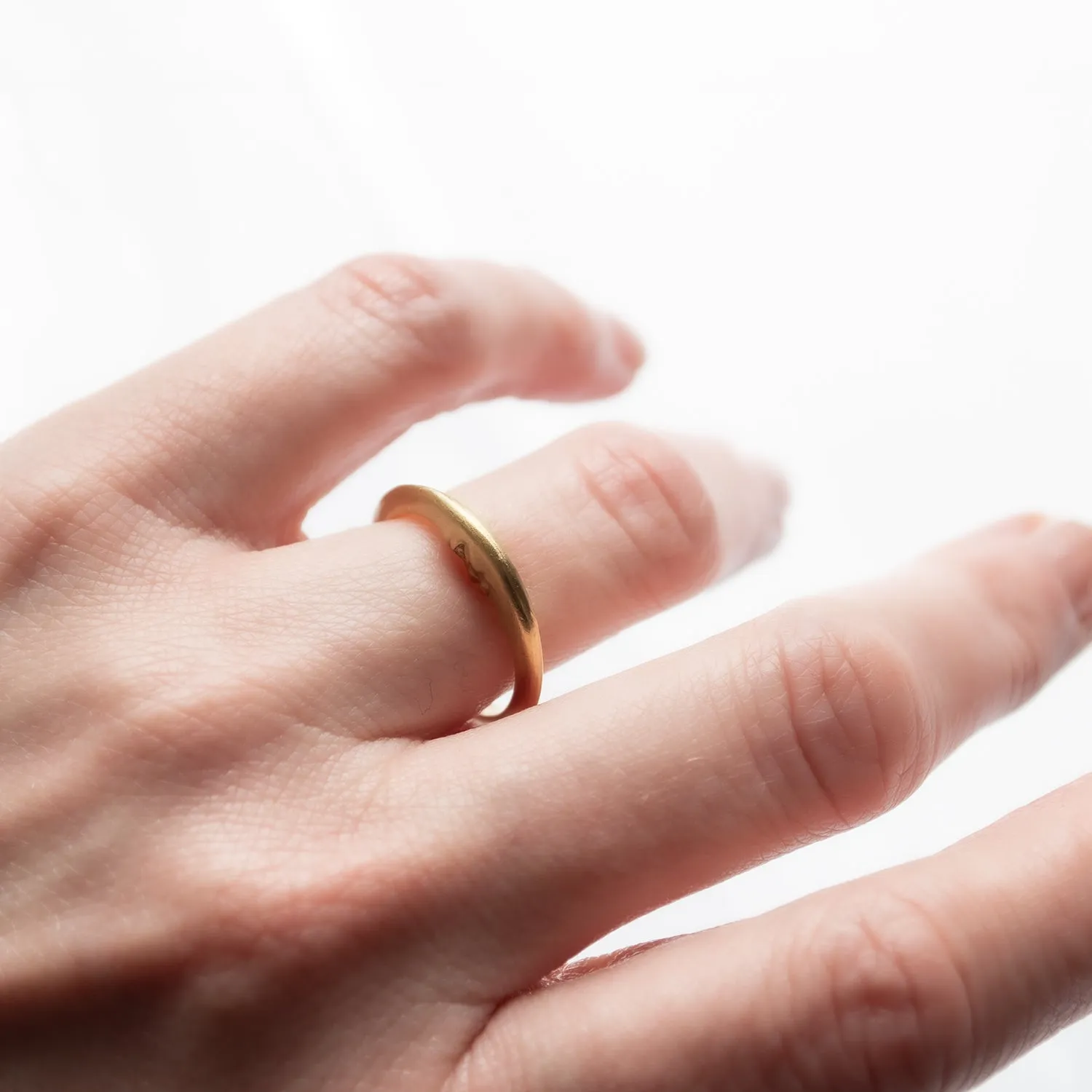 Gold Crescent Moonface Ring