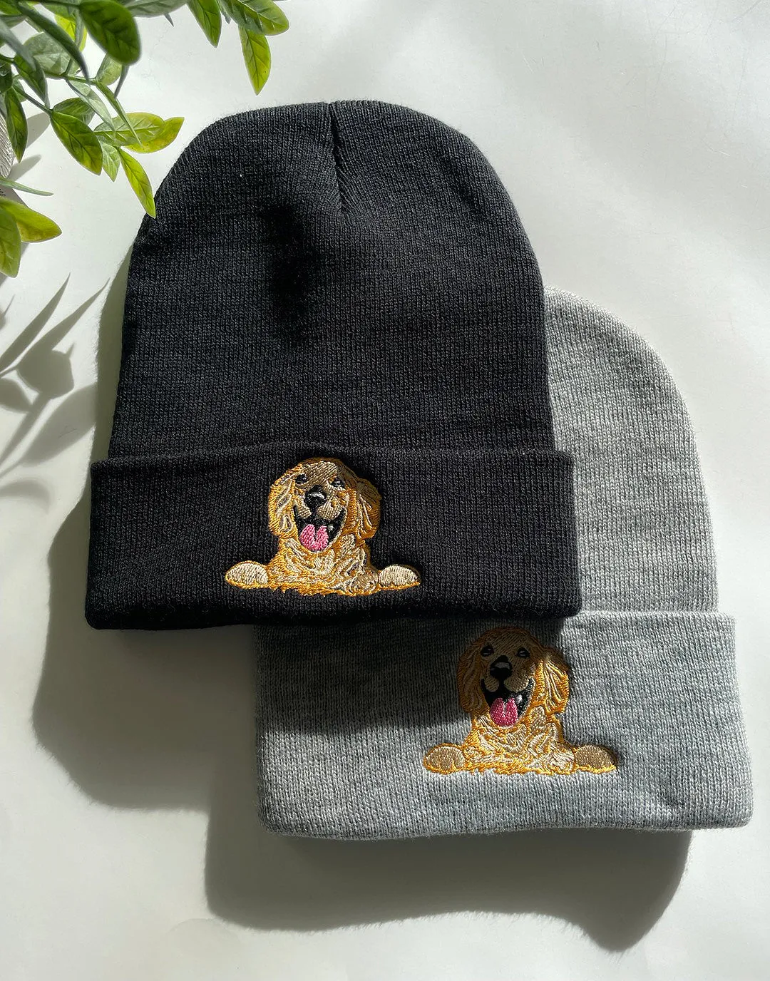 Golden Retriever Dog Embroidered Beanies, Custom Beanie, Embroidery Cap, Winter Hat , Winter cap, Cuffed Beanie