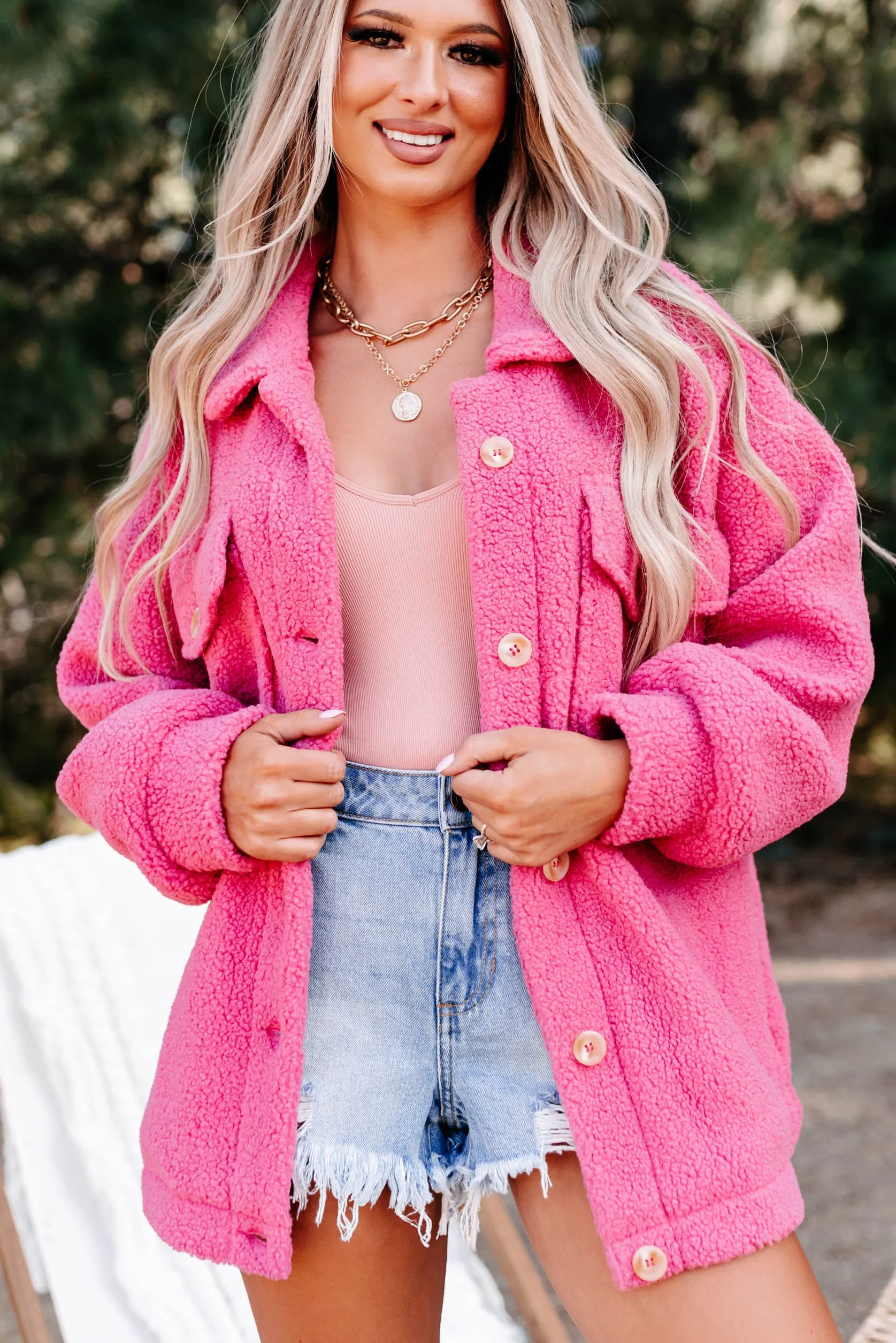 Heres To Today Sherpa Jacket (Pink)