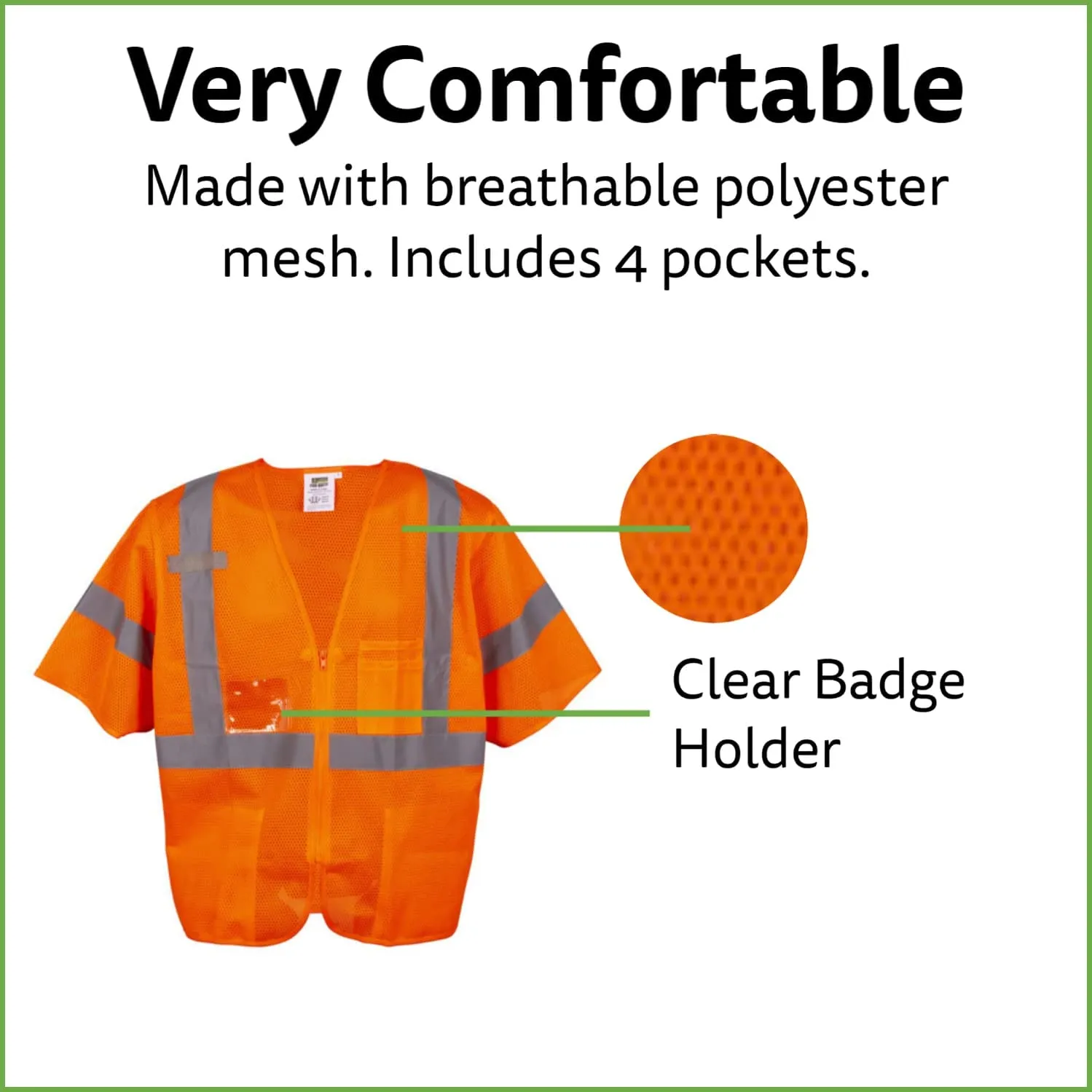 High-Visibility Mesh Safety Vest, Type R Class 3