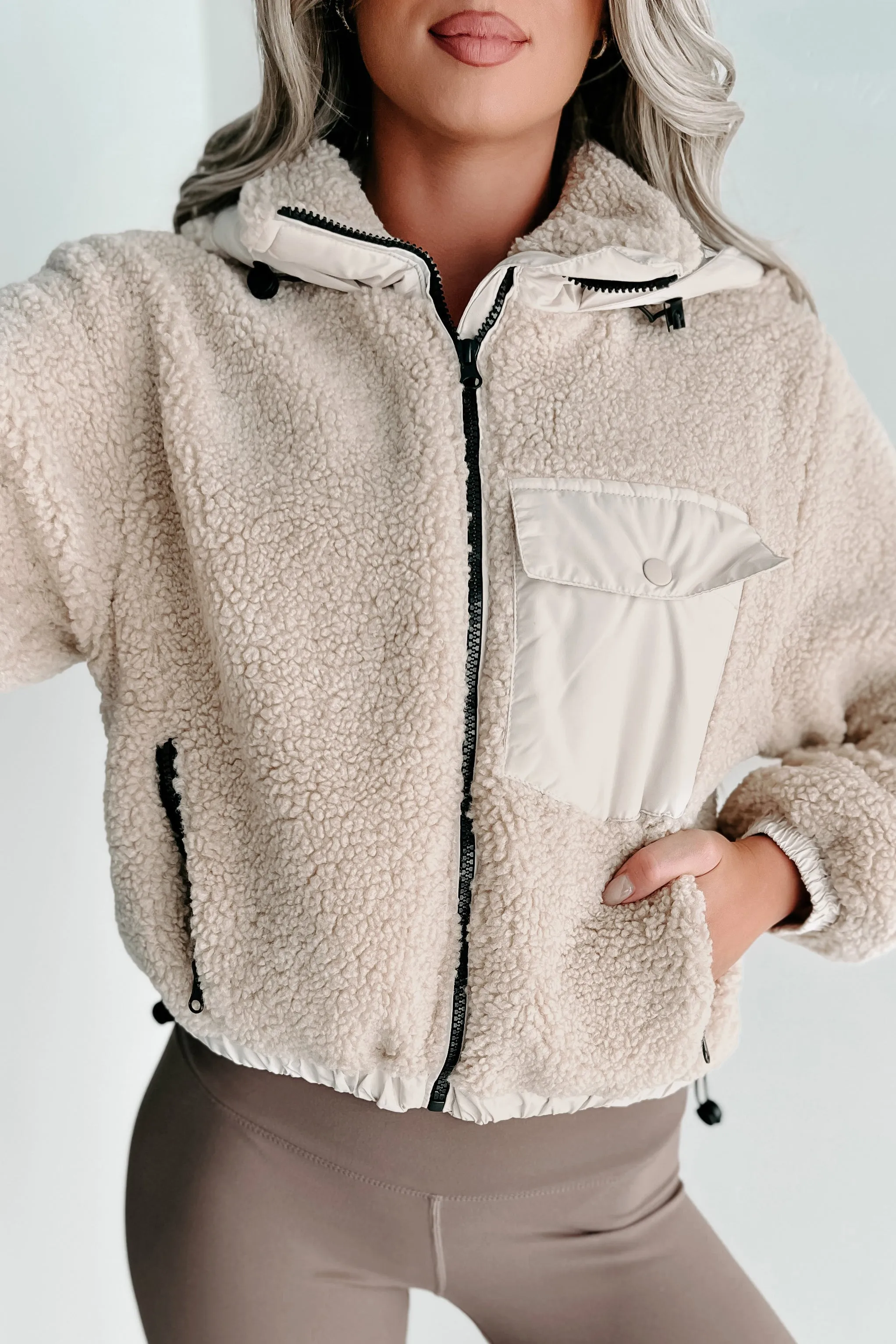 Holiday Steal- Winter Frenzy Teddy Sherpa Jacket (Natural)