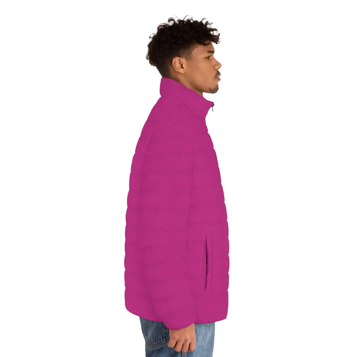 Hot Pink Color Men's Jacket, Best Men's Puffer Jacket