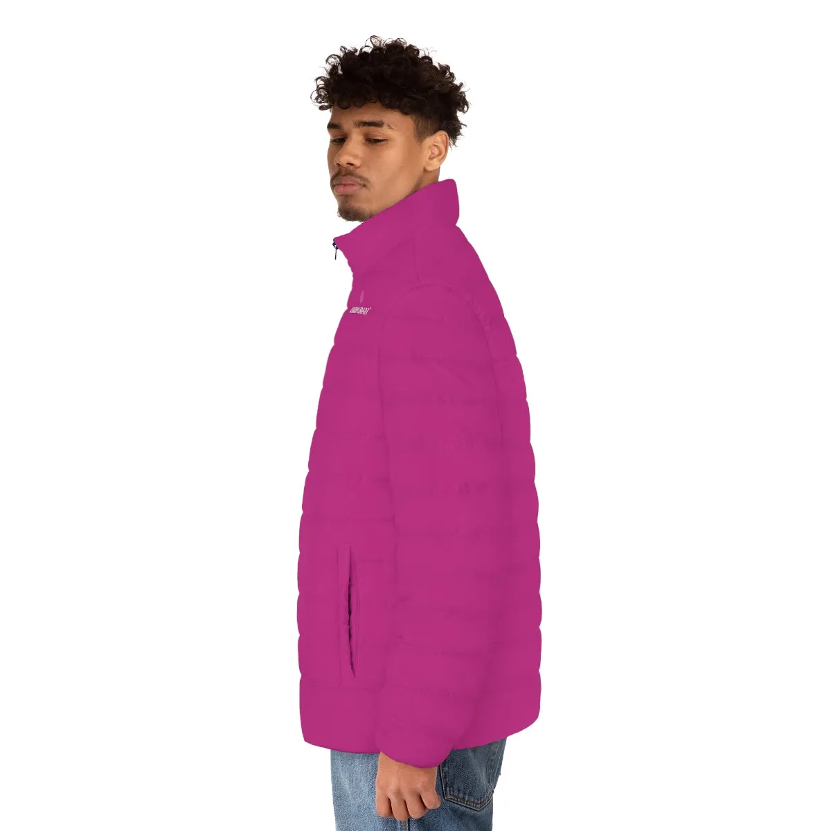 Hot Pink Color Men's Jacket, Best Men's Puffer Jacket