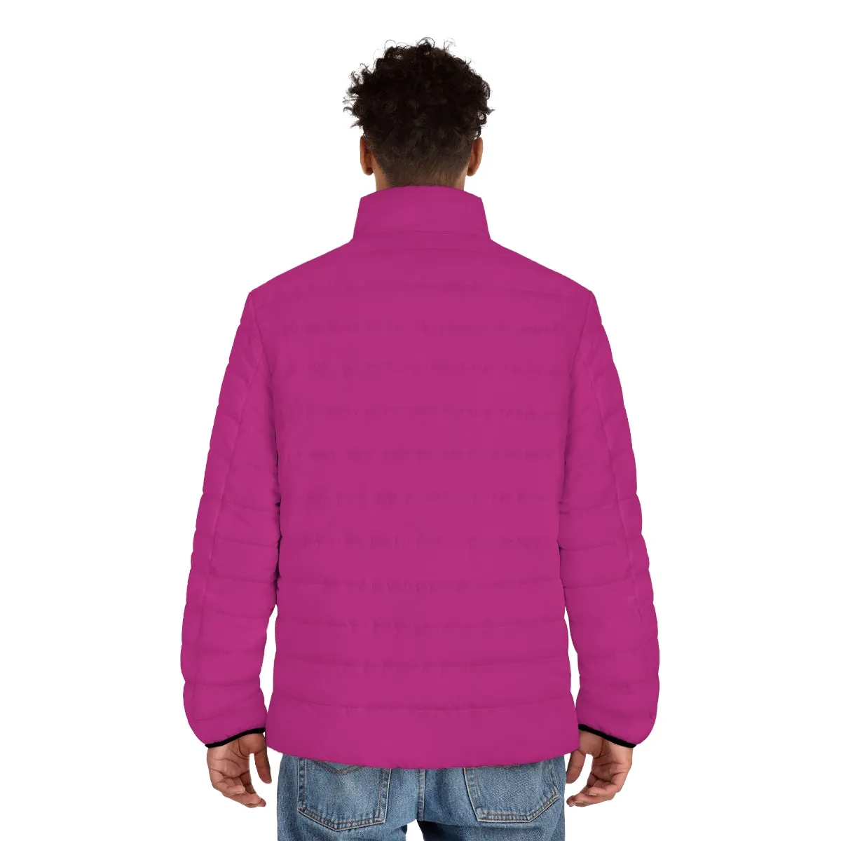 Hot Pink Color Men's Jacket, Best Men's Puffer Jacket