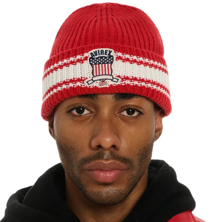 Icon Striped Beanie (Red) - AVF23BA03RED