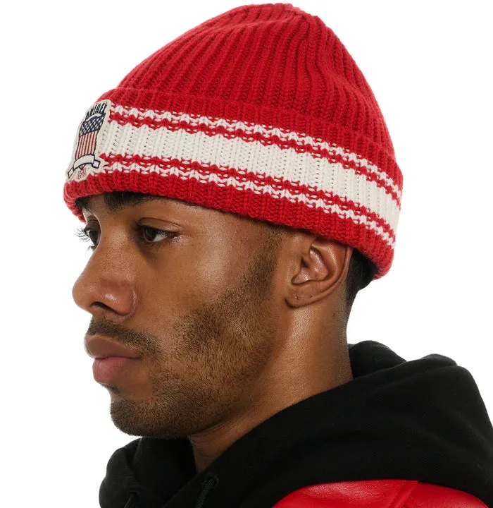 Icon Striped Beanie (Red) - AVF23BA03RED