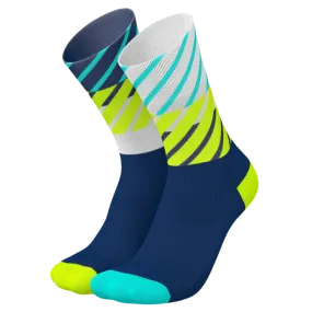 Incylence - Running Diagonals Long Sock - Navy Canary