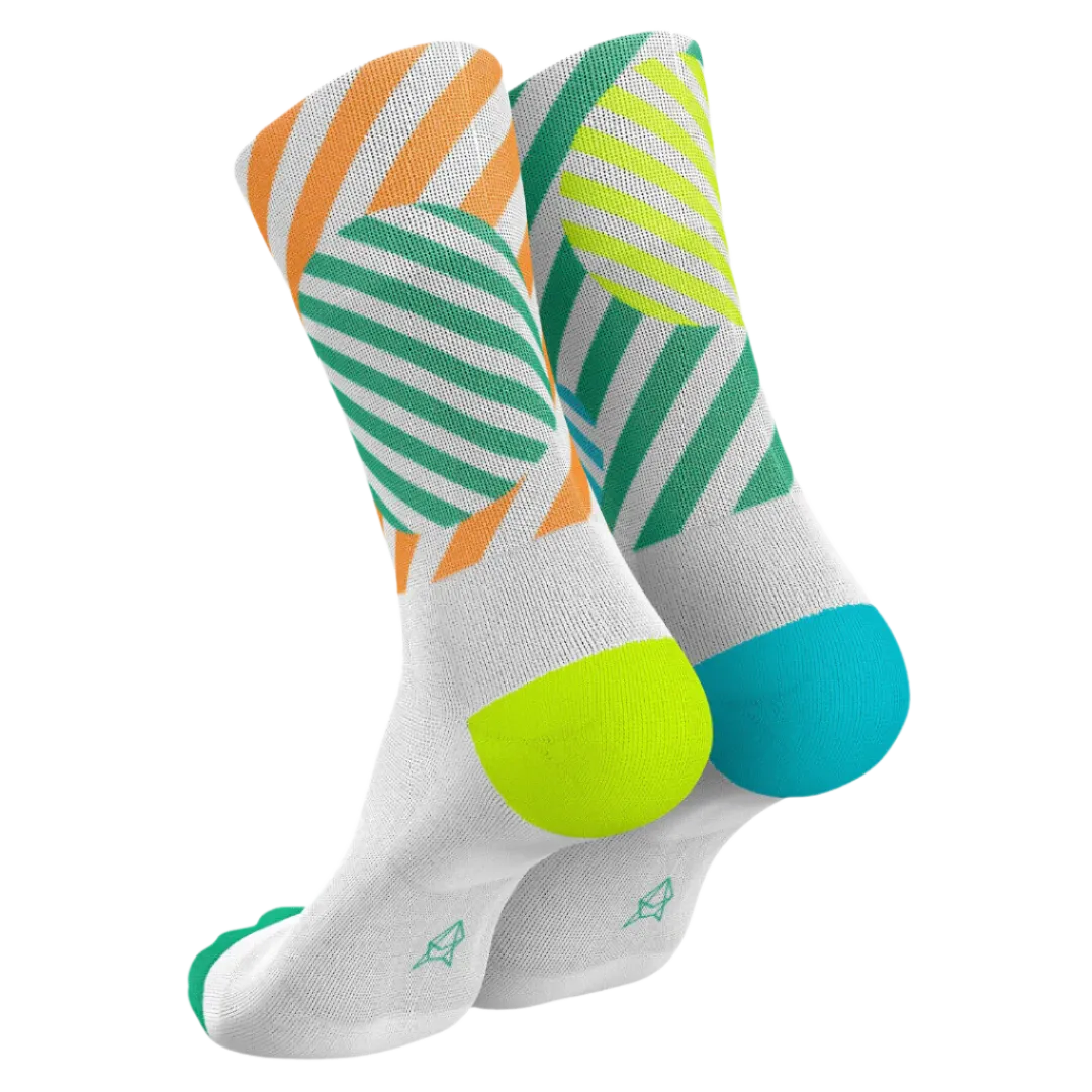 Incylence - Running Globes Long Sock - Orange Green