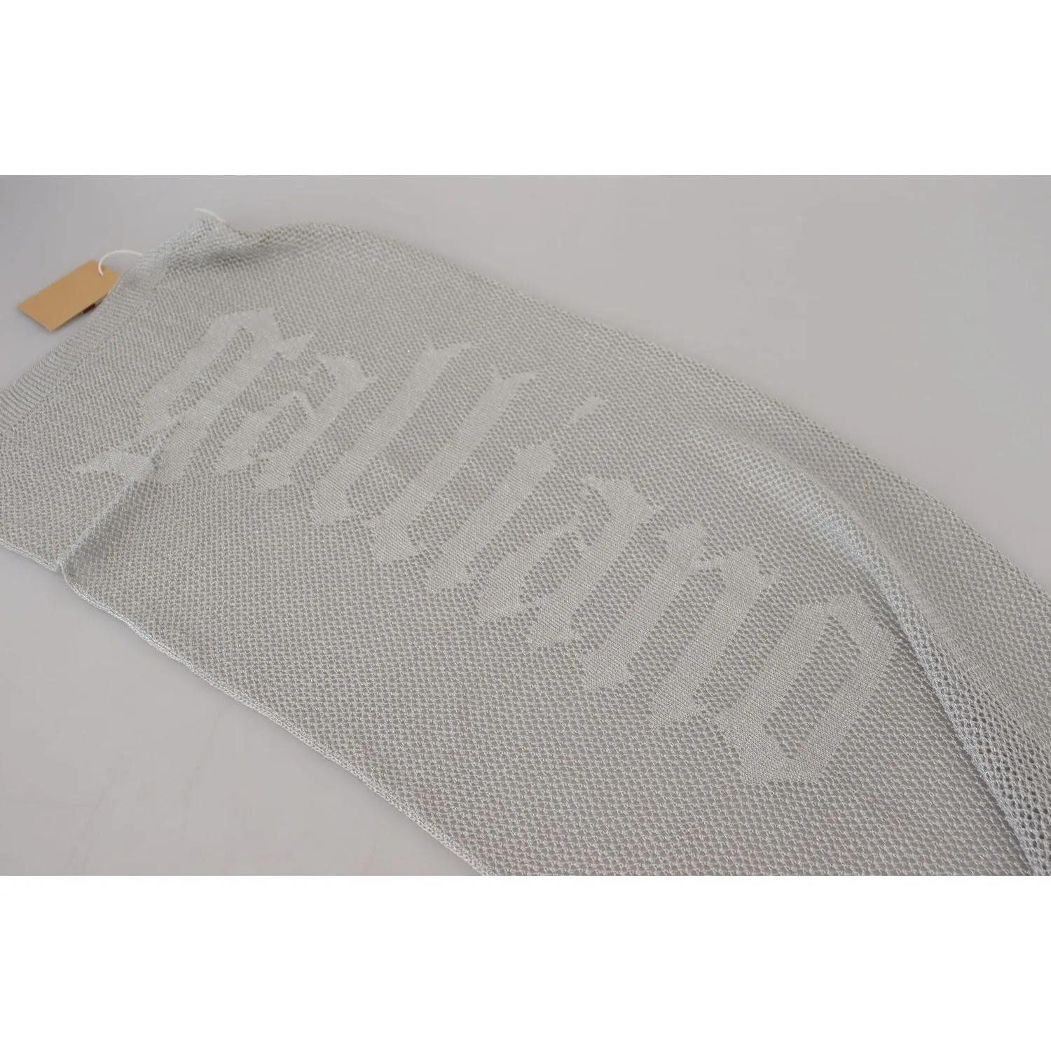 John Galliano Elegant Gray Knitted Designer Scarf