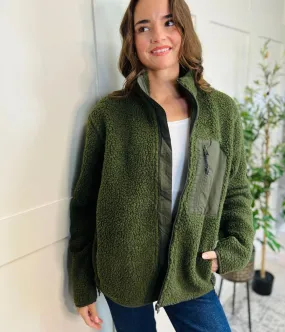 Khaki Unisex Sherpa Fleece