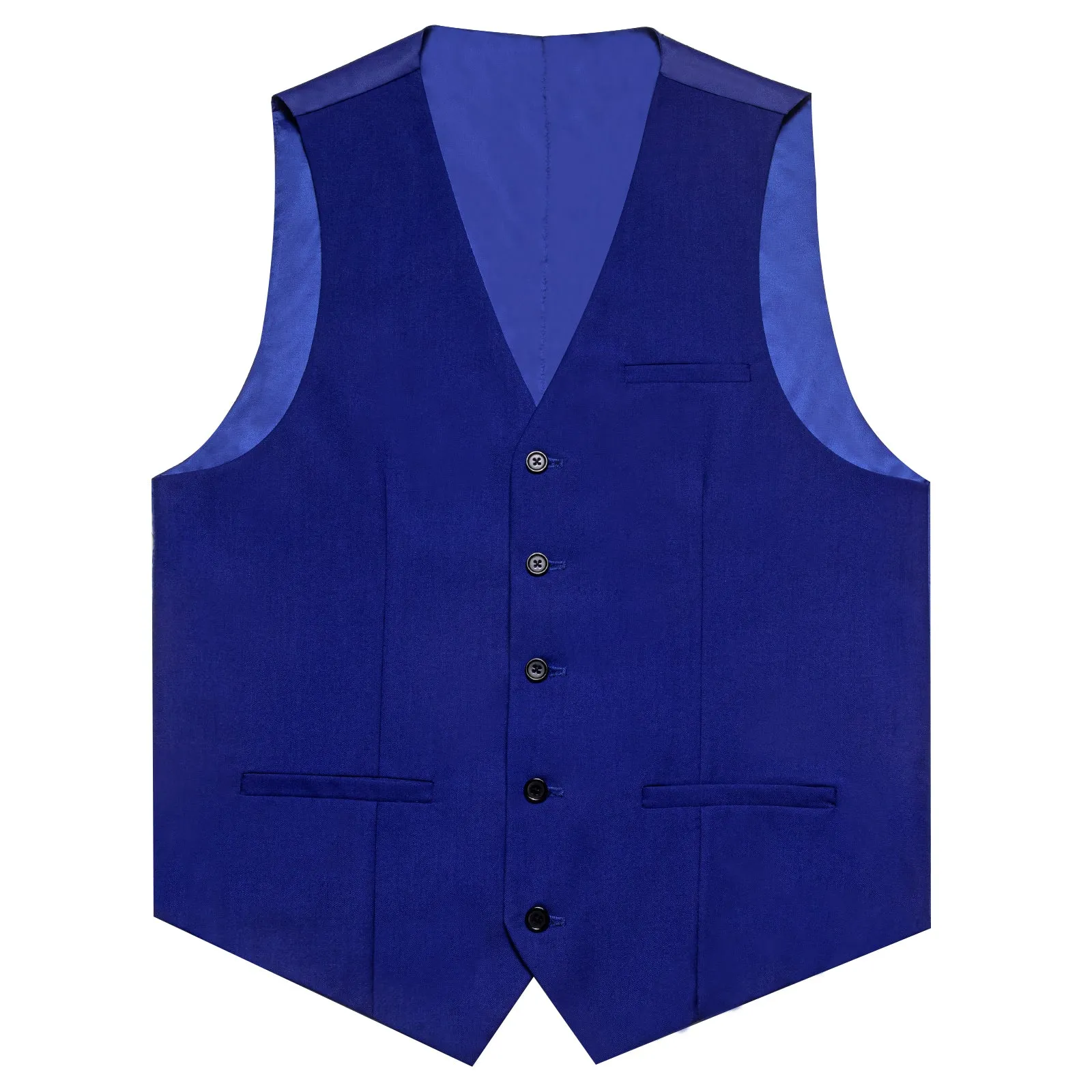 Klein Blue Solid Silk Men's Classic Vest