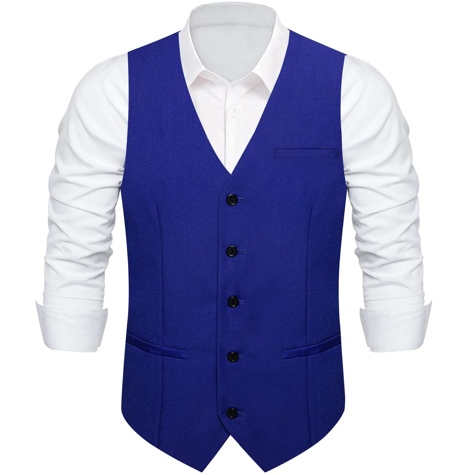 Klein Blue Solid Silk Men's Classic Vest