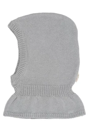 KNITTED COTTON BALACLAVA W. LINING - DUSTY BLUE