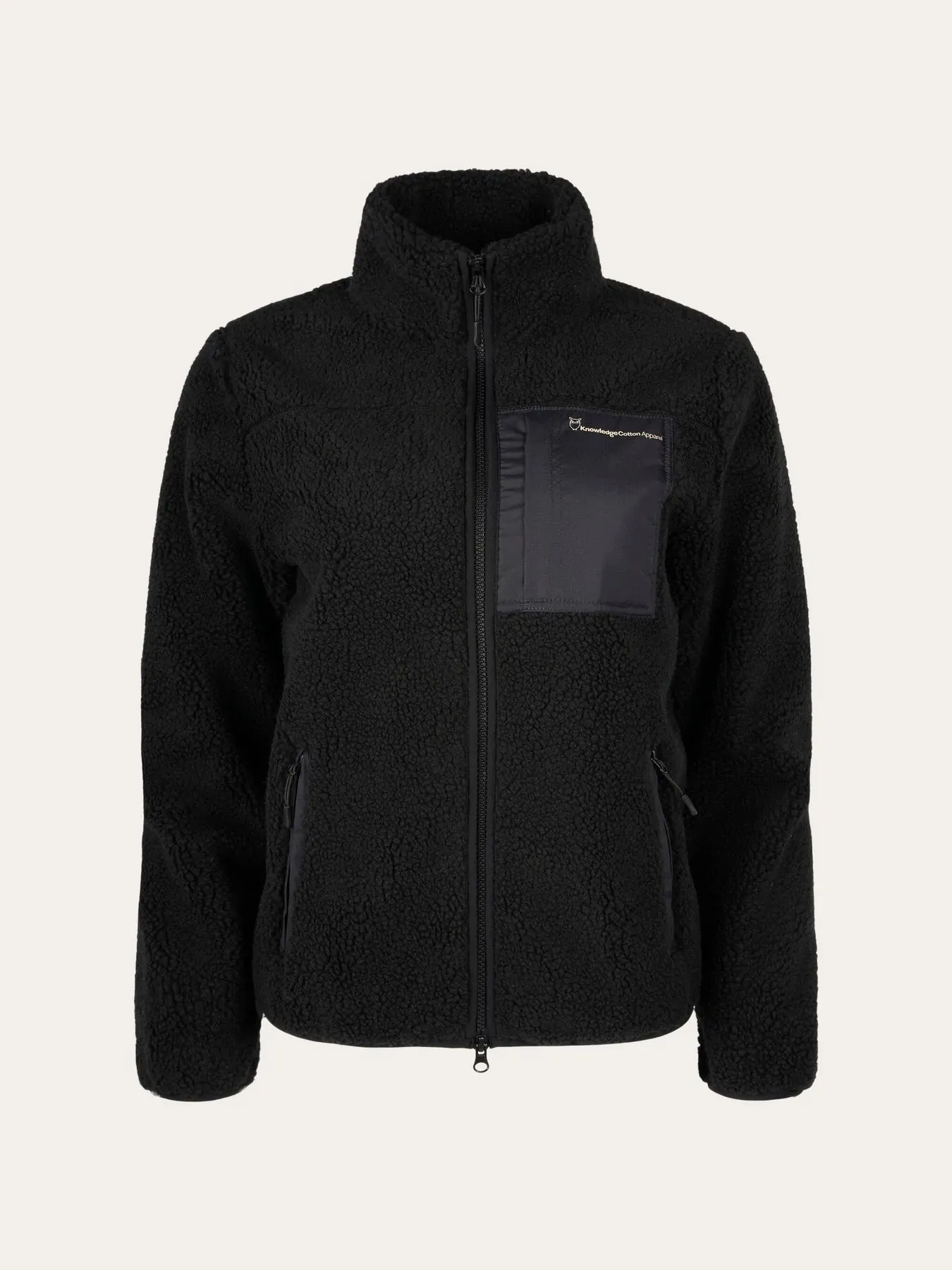 Knowledge Cotton Apparel Women's Fleece Jacket - Teddy High Neck Zip