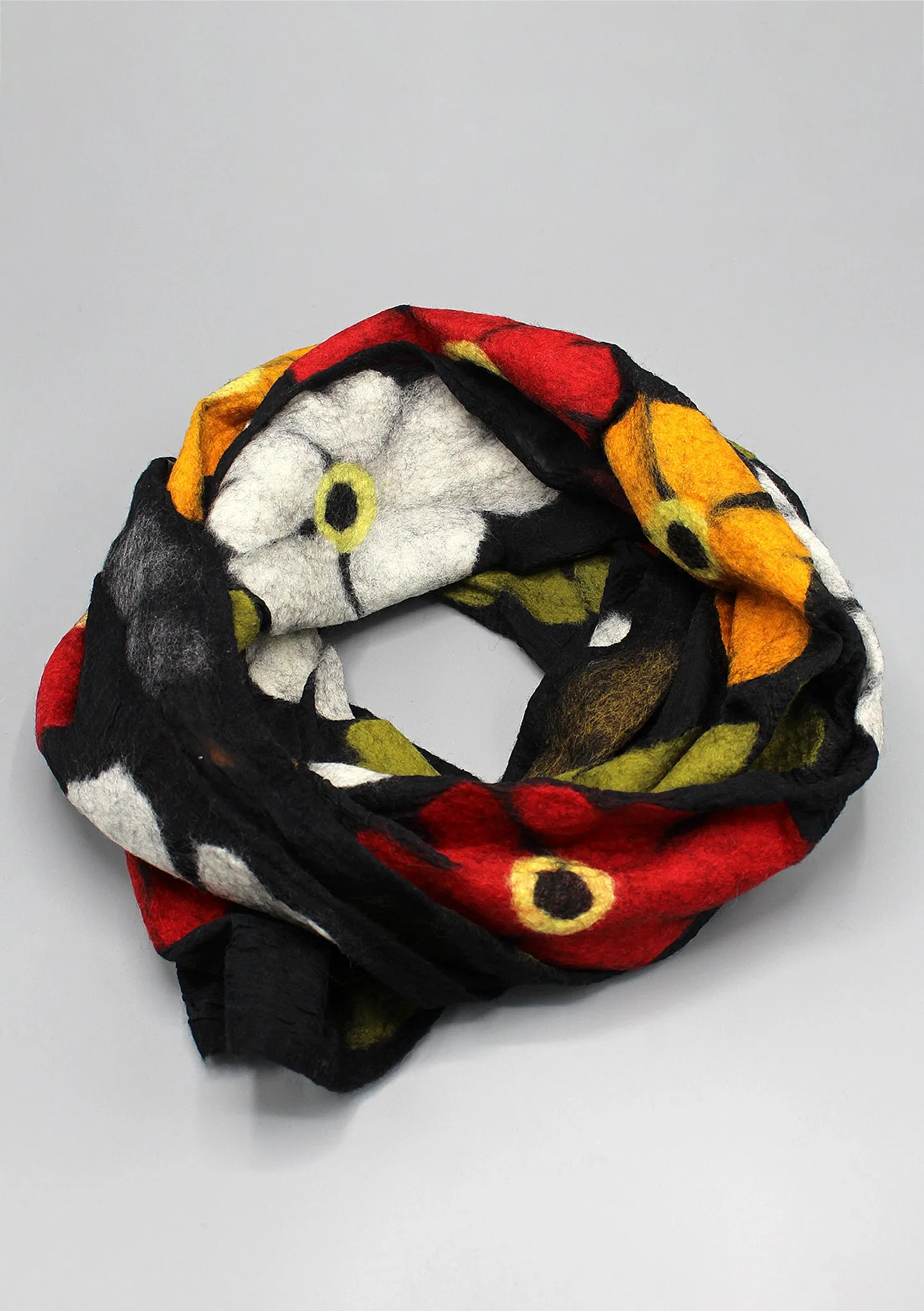 Large Flower Felted Wool Women's Scarf