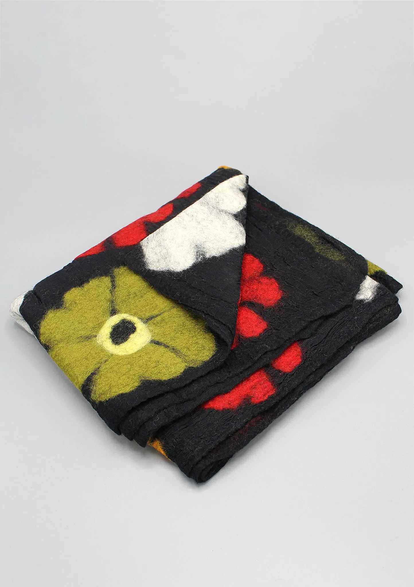 Large Flower Felted Wool Women's Scarf