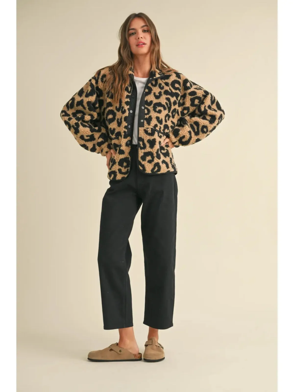 Leopard Sherpa Jacket