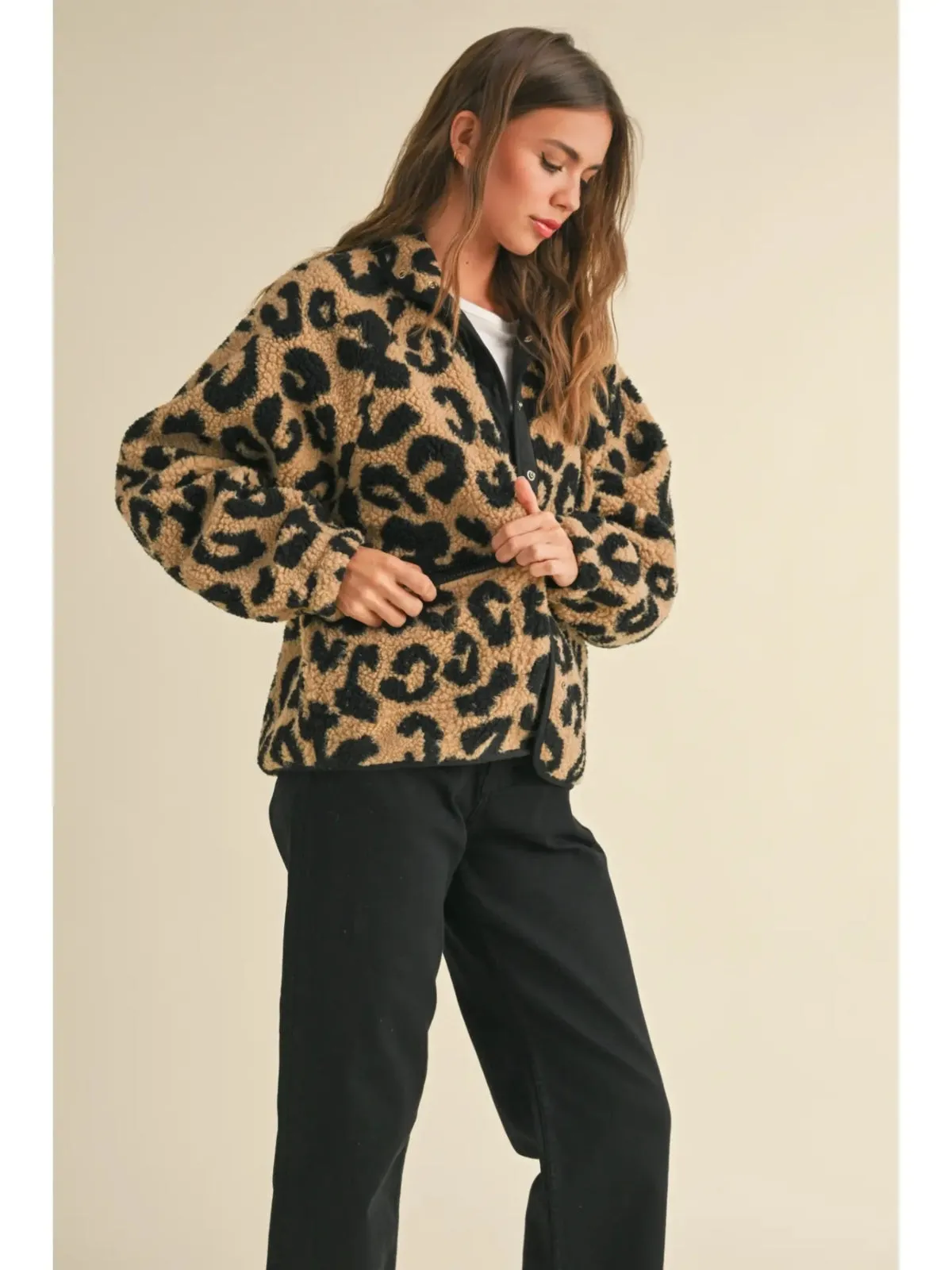 Leopard Sherpa Jacket