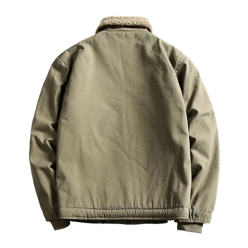 Men's Fleece & Cashmere Lined ARMY Bomber Jacket