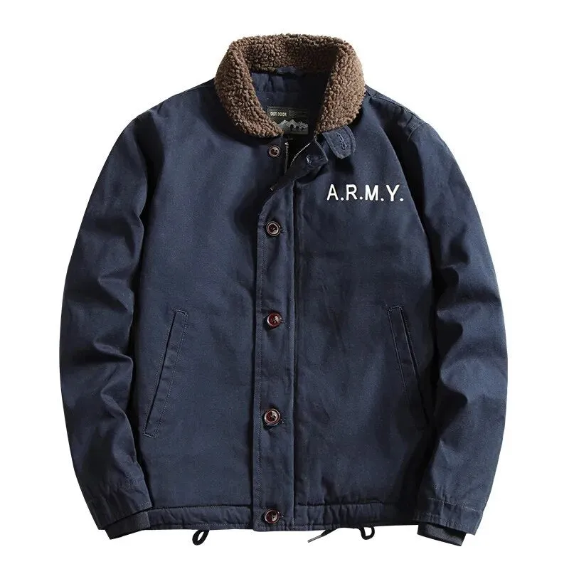 Men's Fleece & Cashmere Lined ARMY Bomber Jacket