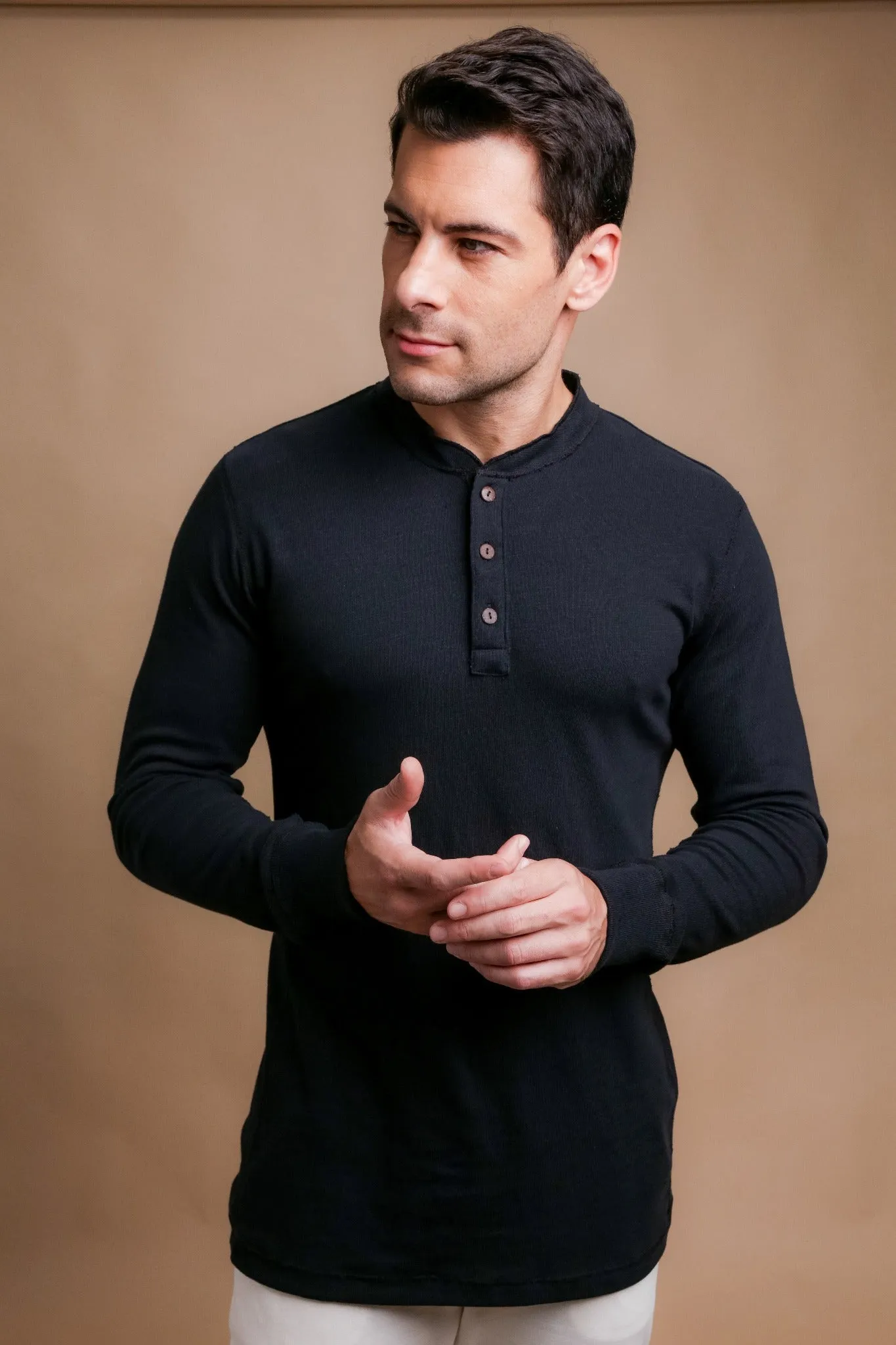 Men's Henley Long Sleeve Shirt