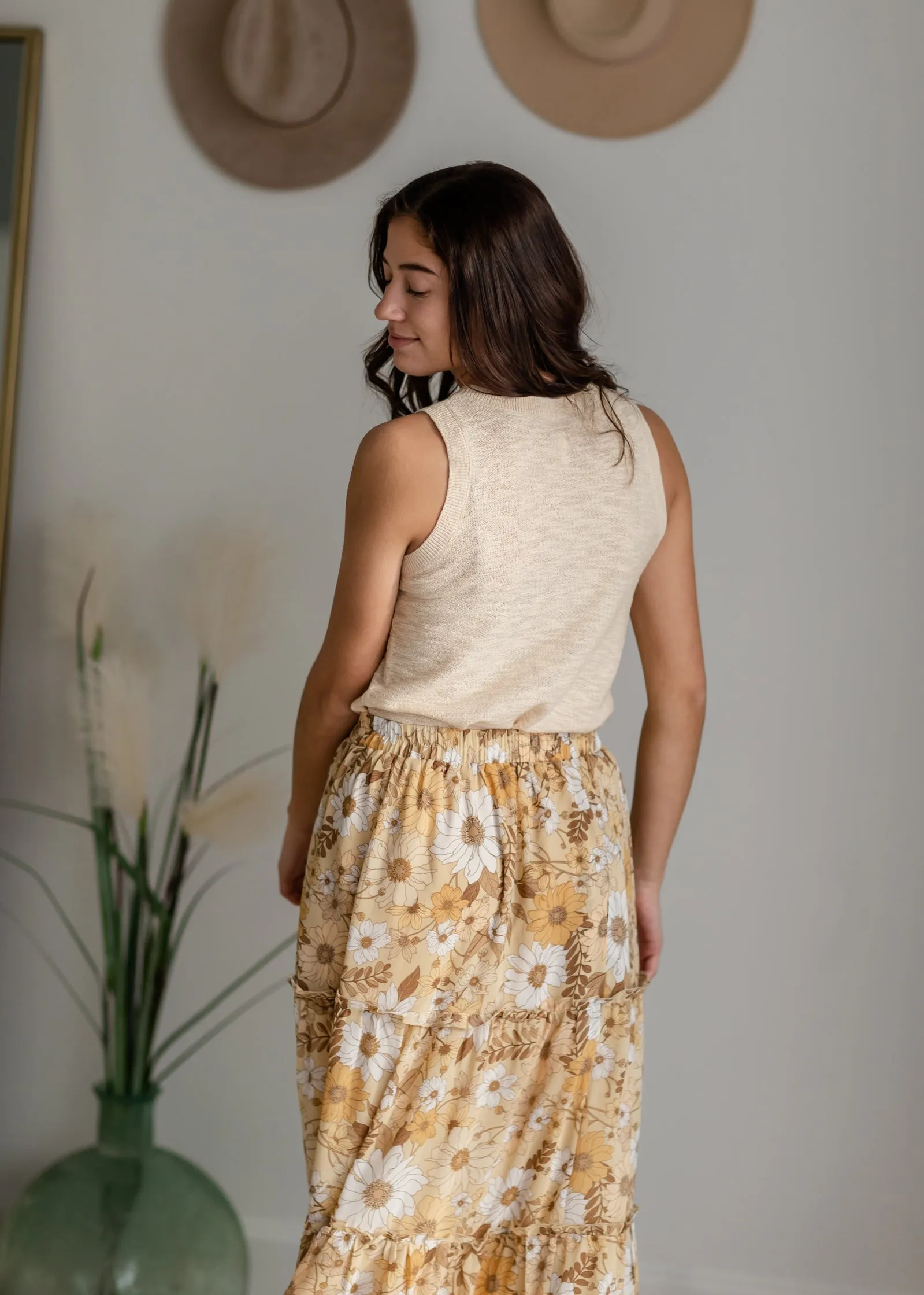 Midi Skirt With Merrow Hem Detail - FINAL SALE