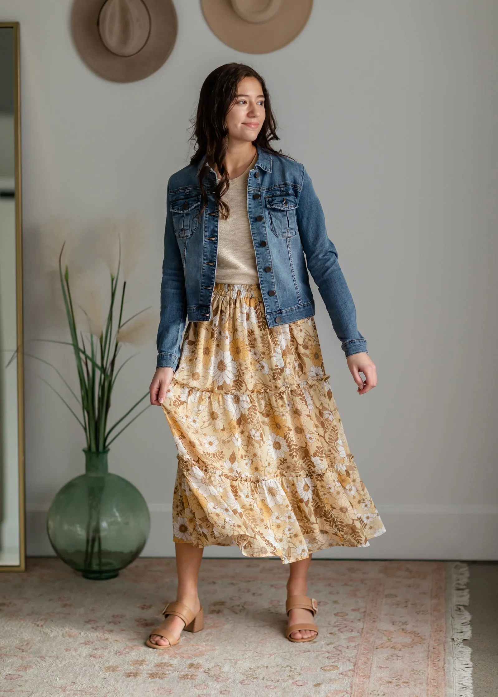 Midi Skirt With Merrow Hem Detail - FINAL SALE