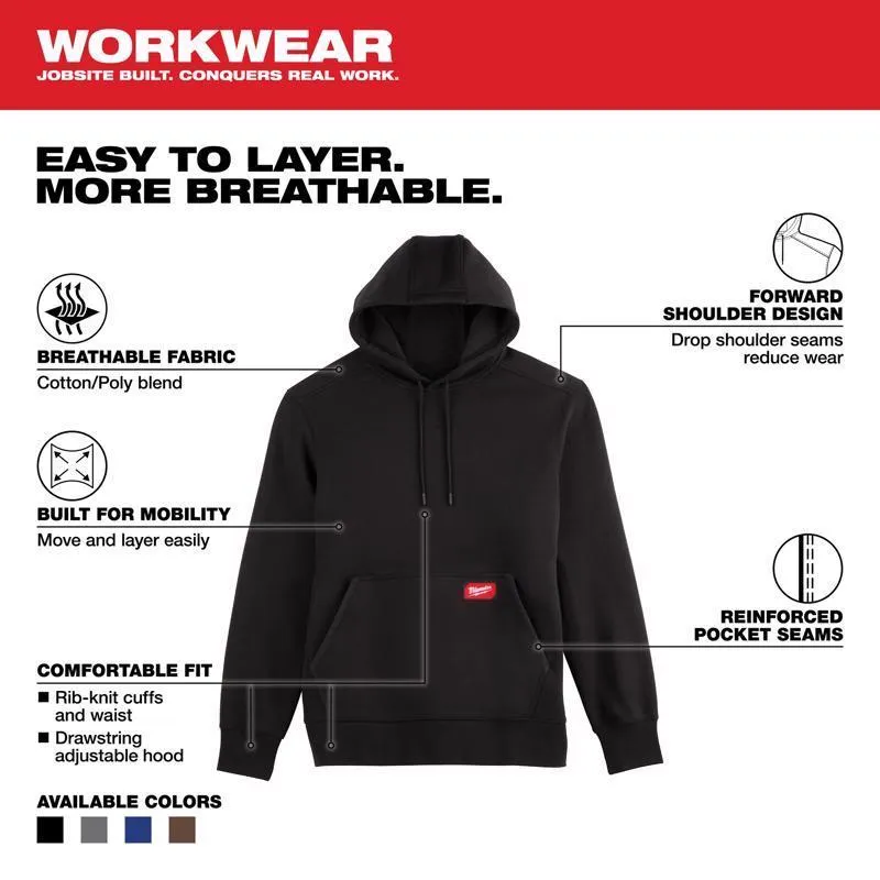 Milwaukee XL Banded Sleeve Men's Hooded Hoodie Black