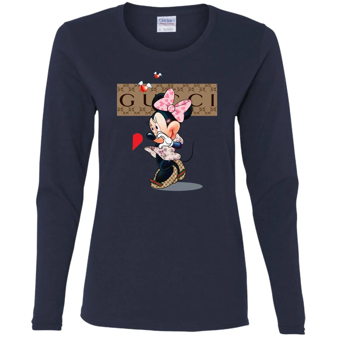 Minnie Mouse Love Couple T-shirt Valentine's Day T-shirt Women Long Sleeve Shirt