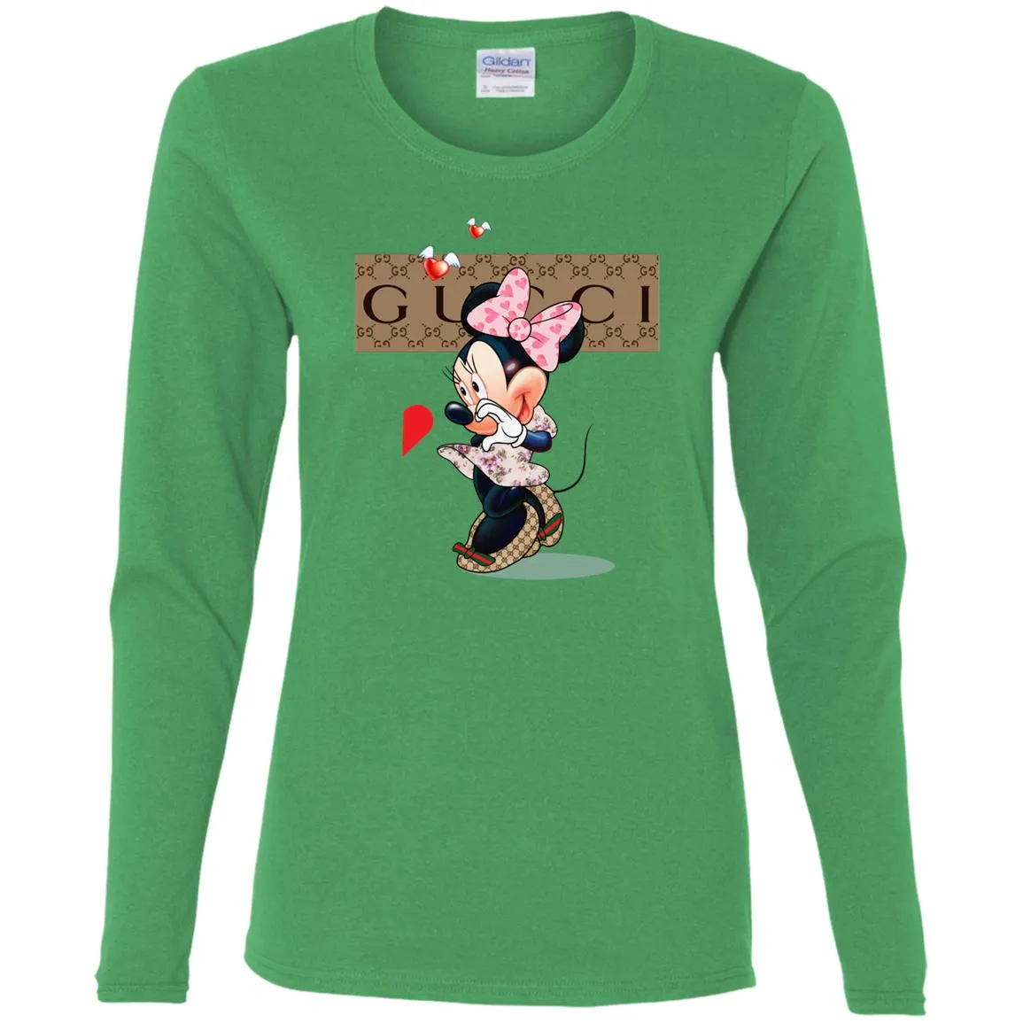 Minnie Mouse Love Couple T-shirt Valentine's Day T-shirt Women Long Sleeve Shirt