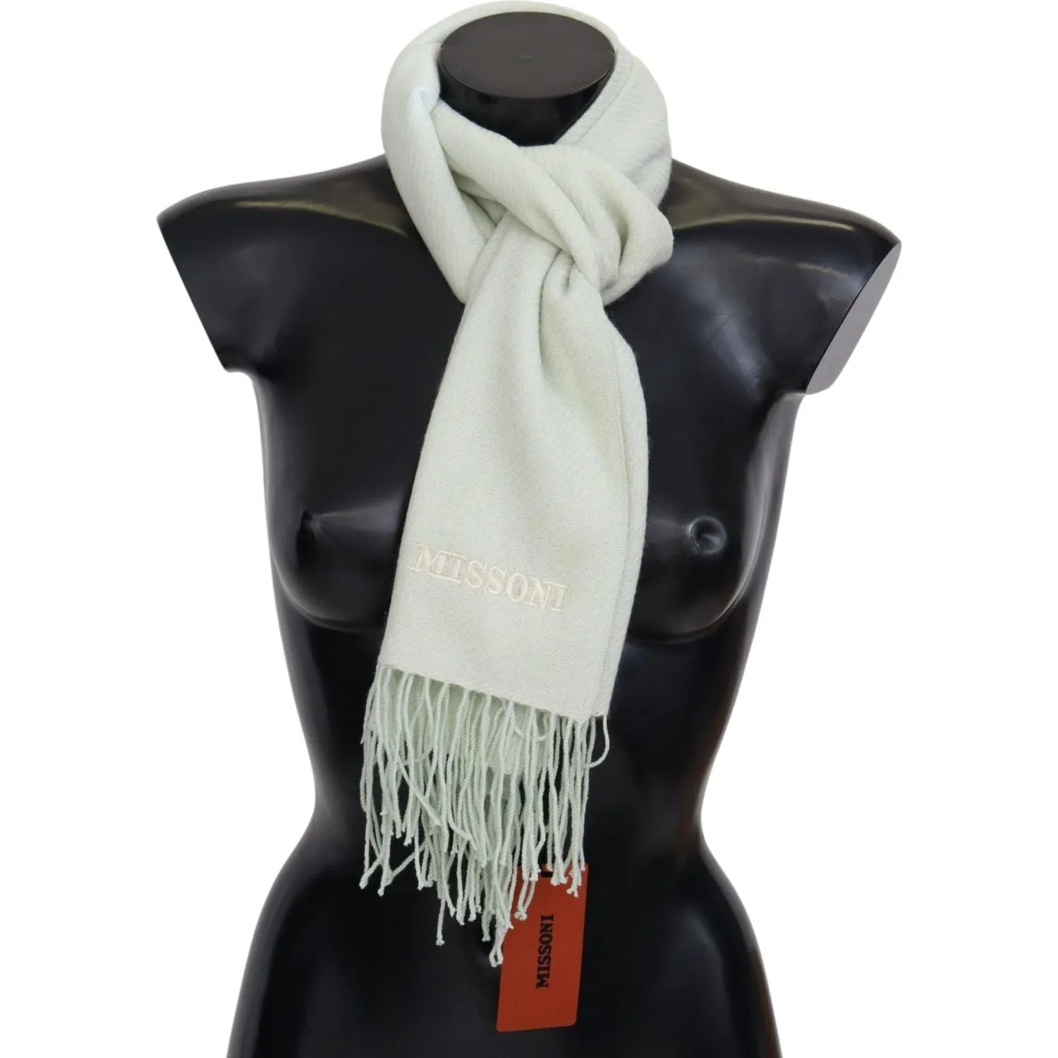 Missoni Elegant White Cashmere Scarf