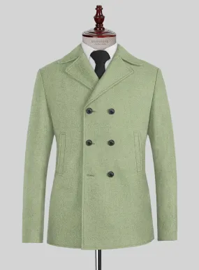 Naples Light Green Tweed Pea Coat