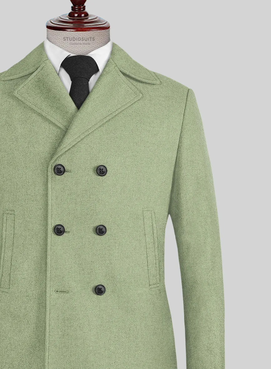 Naples Light Green Tweed Pea Coat