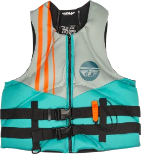 NEOPRENE FLOTATION VEST TEAL/GREY/ORANGE SM