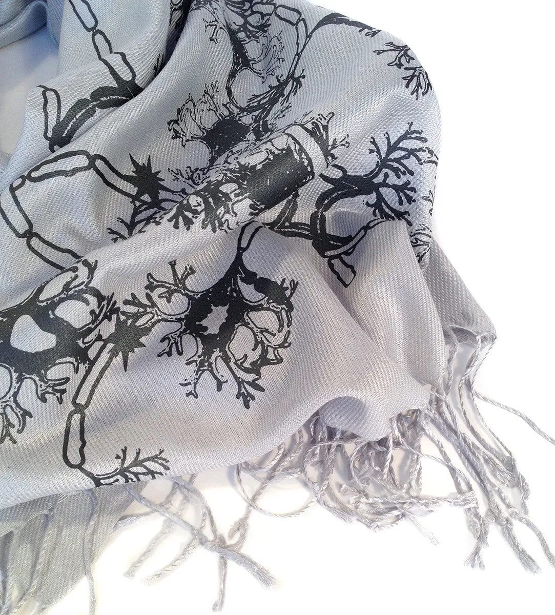 Neuron Scarf. Axon & Dendrite linen-weave pashmina.