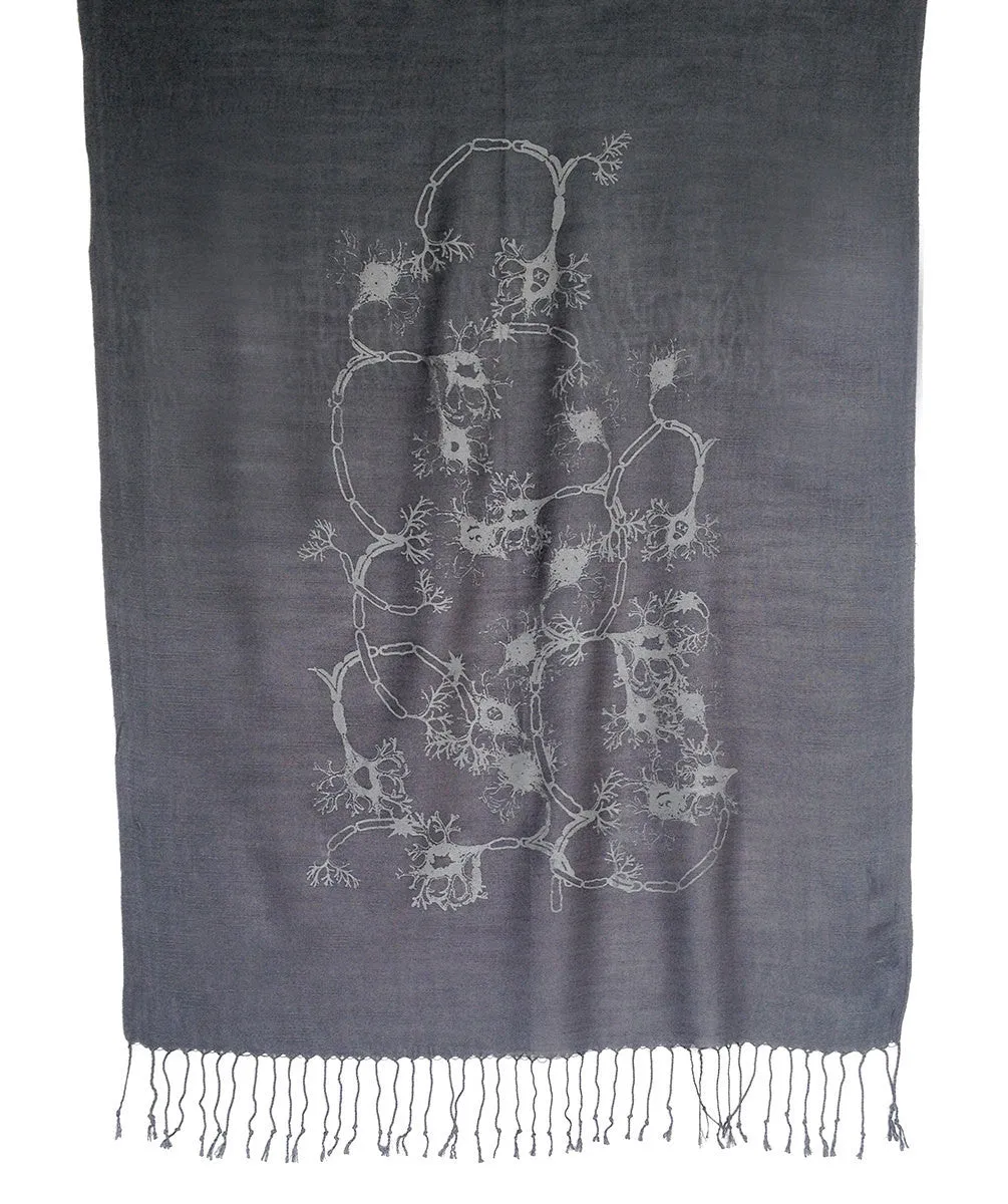 Neuron Scarf. Axon & Dendrite linen-weave pashmina.