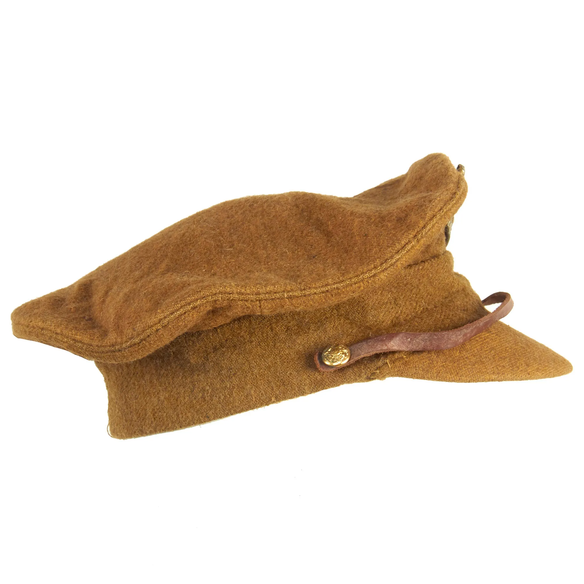 Original British WWI Modified Gor Blimey 1915 Winter Forage Trench Cap - Middlesex Regiment