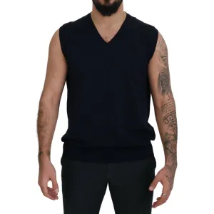 Paolo Pecora Milano Sleek Black V-Neck Sleeveless Tank