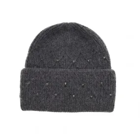 Park Lane Beanie Hat with Rhinestones Slate