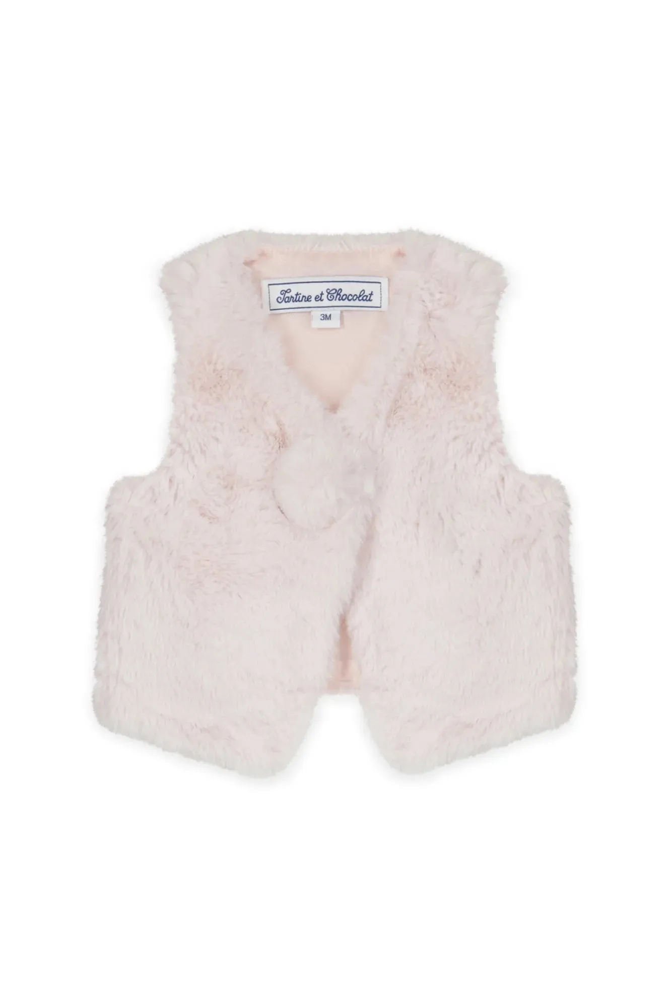 Pink Furry Vest - Tartine et Chocolat FW24