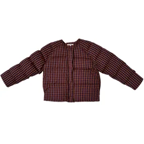 PUFFER JACKET - RUST/NAVY GINGHAM