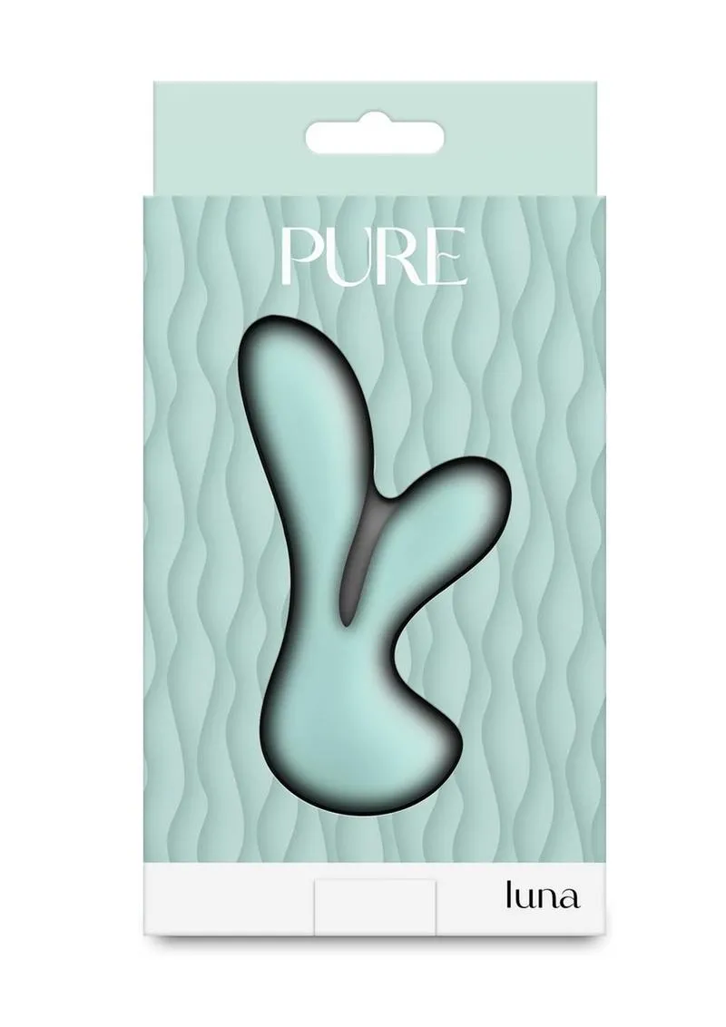 Pure Luna Rechargeable Silicone Rabbit Vibrator - Teal