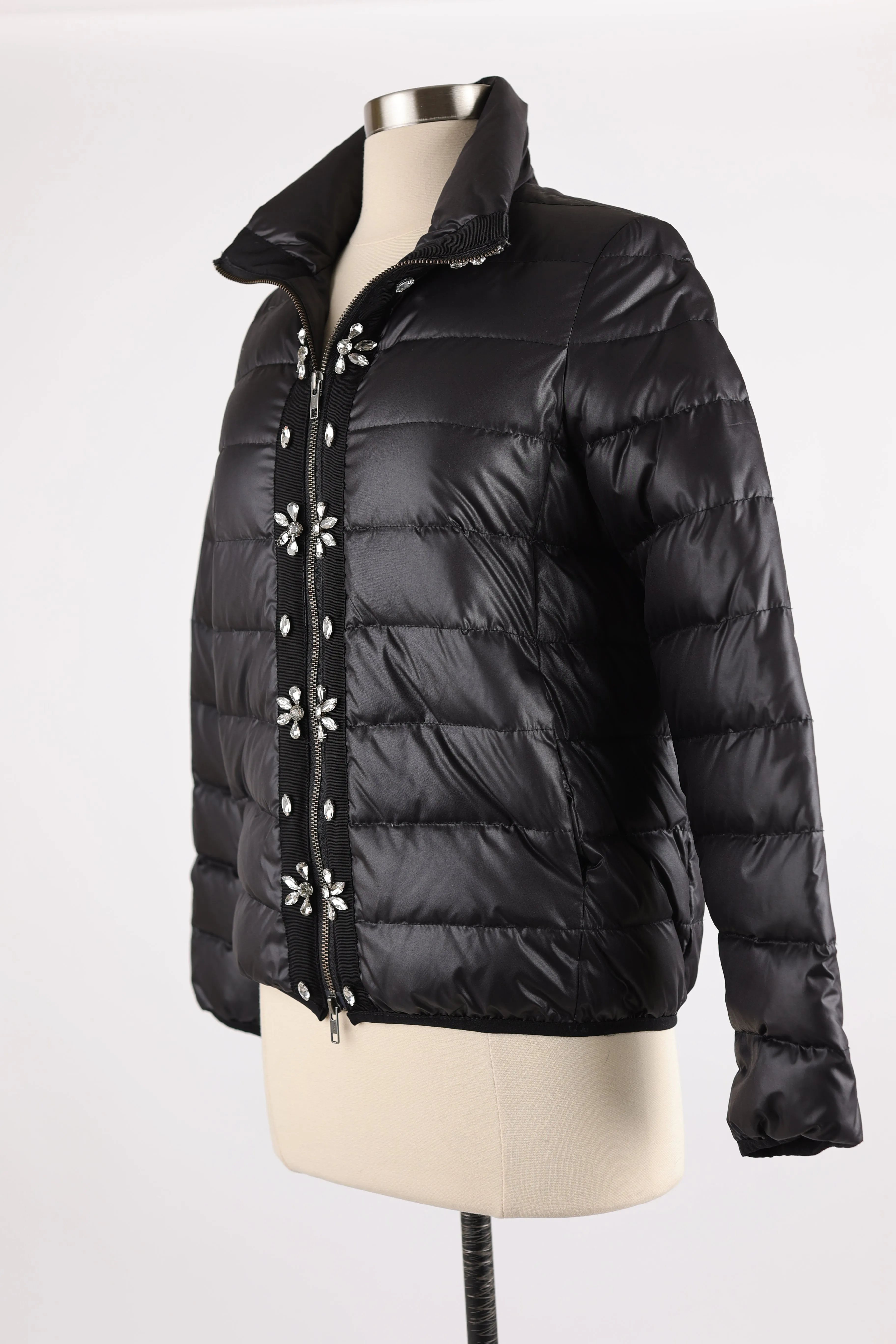 Quilted Down Jacket - Rhinestone