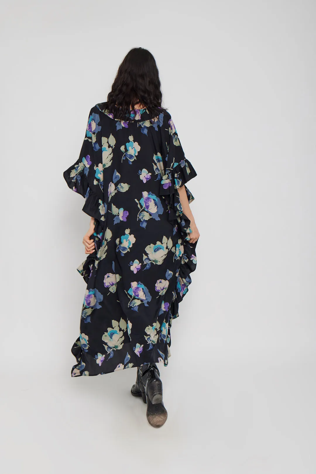 Ruffle Kaftan Silk