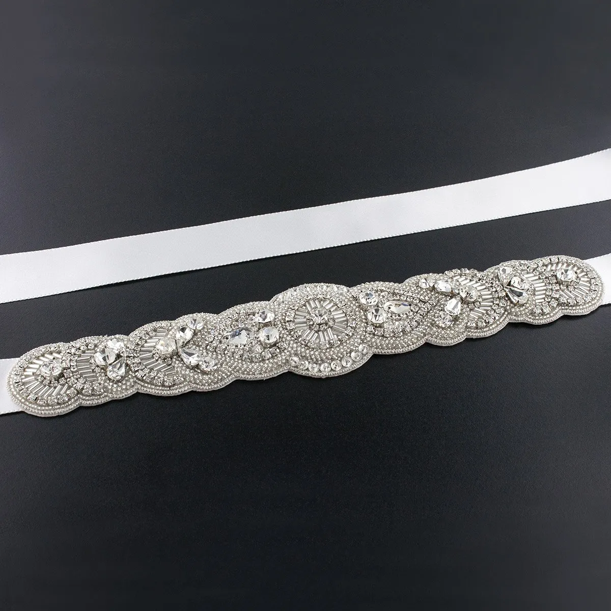 Scalloped Art Deco Bridal Sash