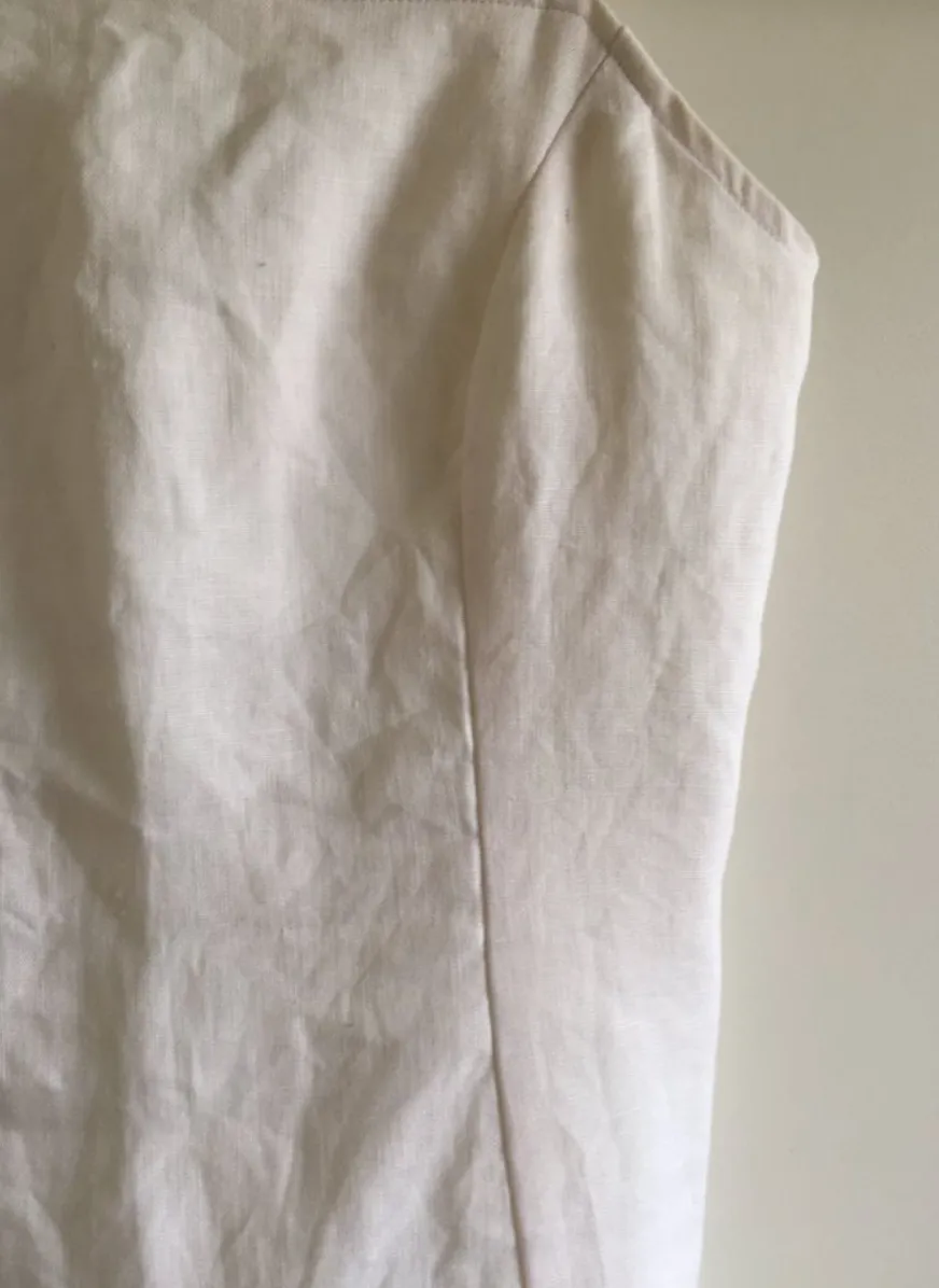 Small Handmade Linen blend white dress