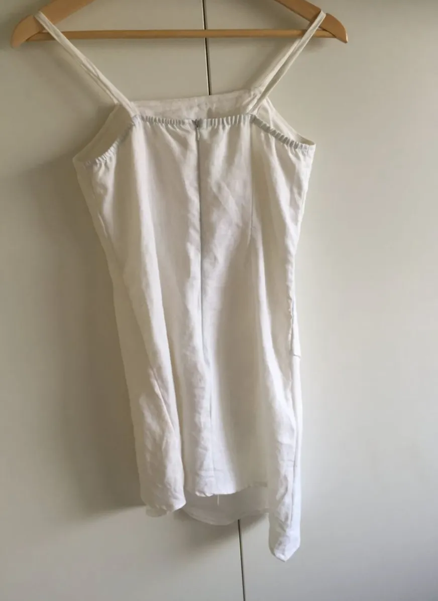 Small Handmade Linen blend white dress